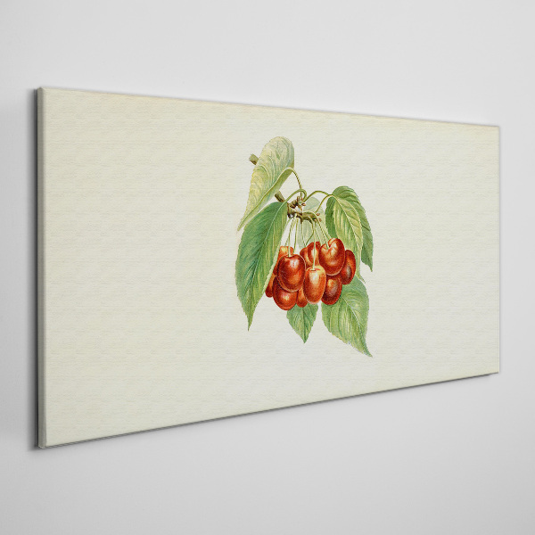 Tablou canvas Cireșe roșii pe fond pastel