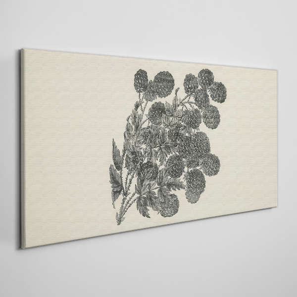 Tablou canvas Model floral alb-negru
