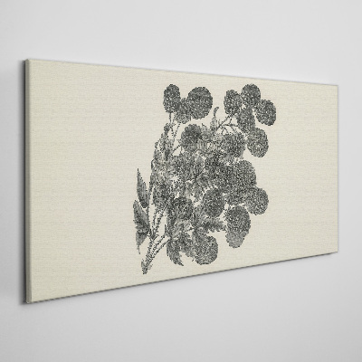 Tablou canvas Model floral alb-negru