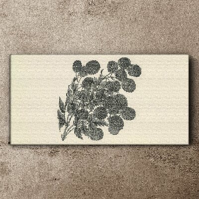 Tablou canvas Model floral alb-negru