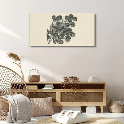 Tablou canvas Model floral alb-negru