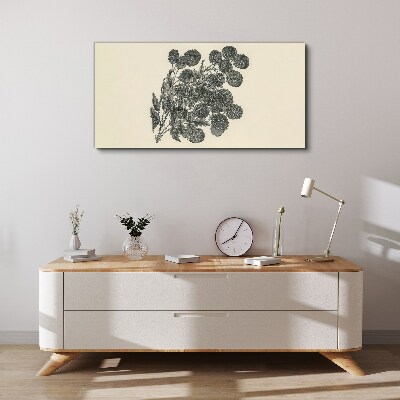 Tablou canvas Model floral alb-negru