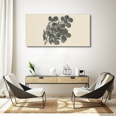 Tablou canvas Model floral alb-negru