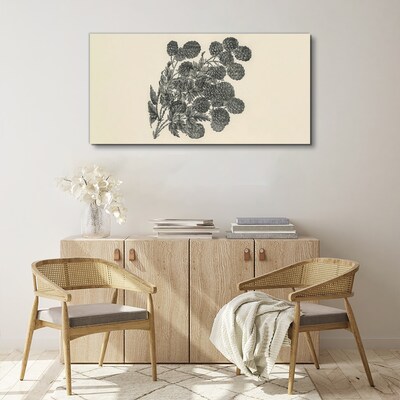 Tablou canvas Model floral alb-negru