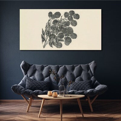 Tablou canvas Model floral alb-negru