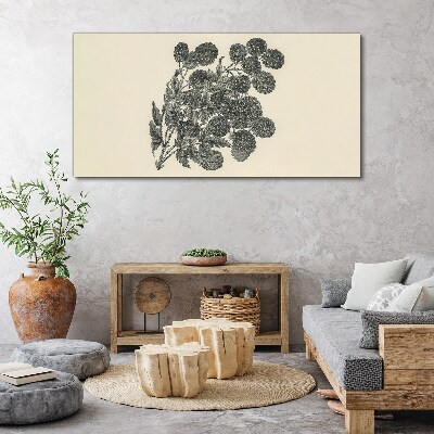 Tablou canvas Model floral alb-negru