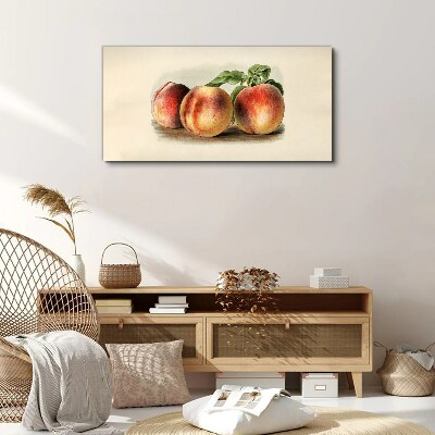 Tablou canvas Trei piersici pe un fundal alb