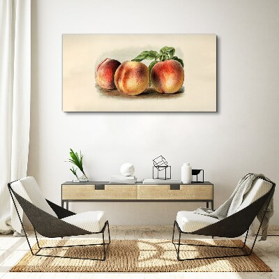 Tablou canvas Trei piersici pe un fundal alb