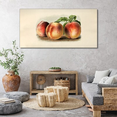 Tablou canvas Trei piersici pe un fundal alb