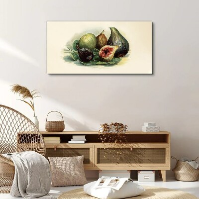 Tablou canvas Fructe de smochin pe o frunză