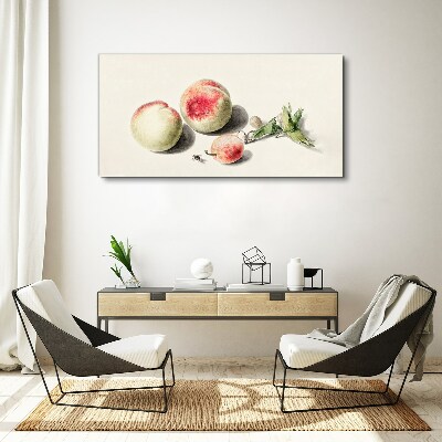 Tablou canvas Piersici suculente pe un fundal deschis