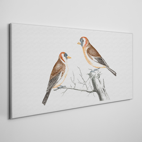 Tablou canvas Două păsări pe o ramură