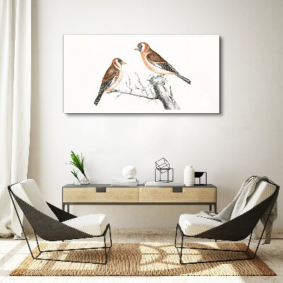 Tablou canvas Două păsări pe o ramură