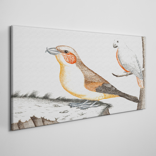 Tablou canvas Duet de păsări pe o ramură