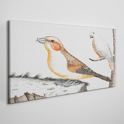 Tablou canvas Duet de păsări pe o ramură