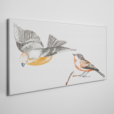 Tablou canvas Păsări în zbor și pe o ramură