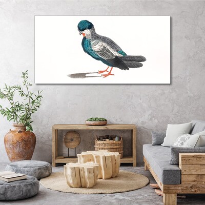 Tablou canvas Pasăre colorată pe fundal alb