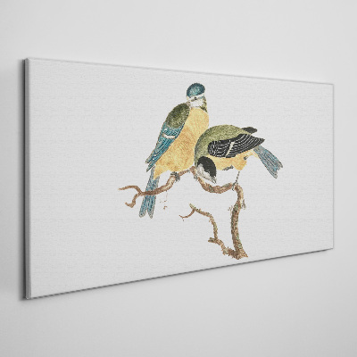 Tablou canvas Prieteni înaripați pe o ramură