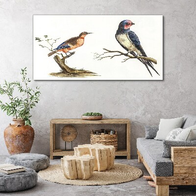 Tablou canvas Păsări pe o ramură