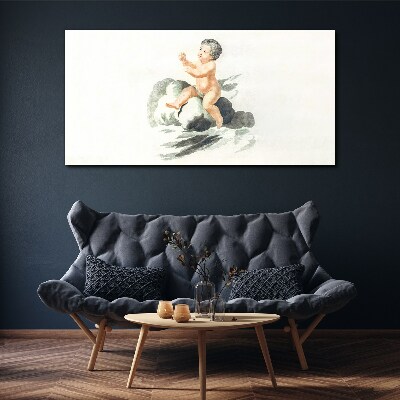 Tablou canvas Bucurie copilărească pe un nor