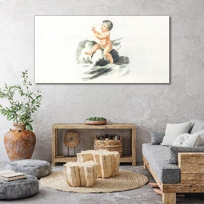 Tablou canvas Bucurie copilărească pe un nor