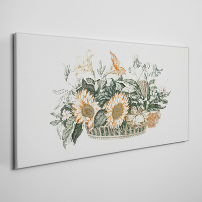 Tablou canvas Buchet de flori într-un coș