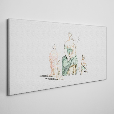 Tablou canvas Familie în nuanțe pastelate