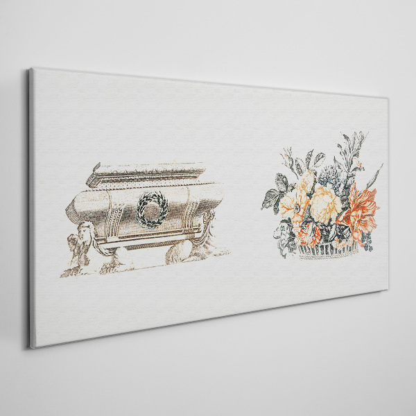 Tablou canvas Natura moartă cu o vază și flori
