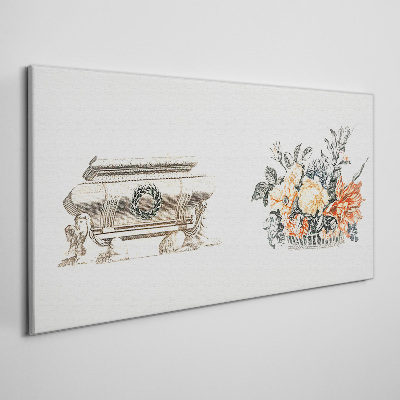 Tablou canvas Natura moartă cu o vază și flori