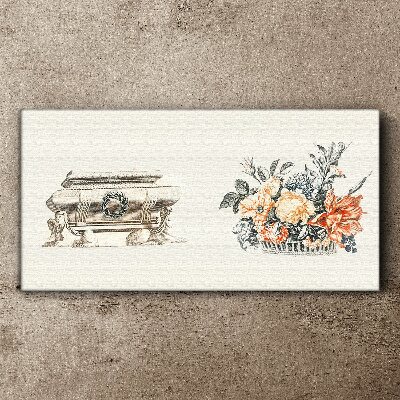 Tablou canvas Natura moartă cu o vază și flori