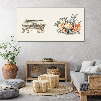 Tablou canvas Natura moartă cu o vază și flori