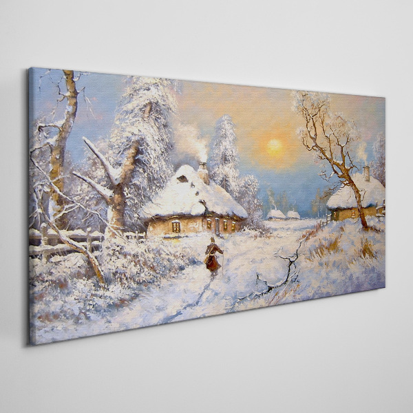 Tablou canvas Peisaj rural de iarnă