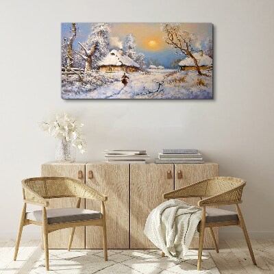 Tablou canvas Peisaj rural de iarnă