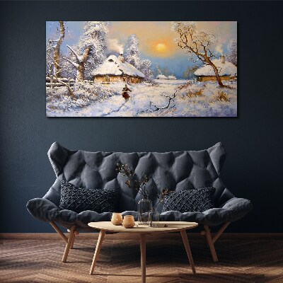 Tablou canvas Peisaj rural de iarnă