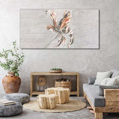 Tablou canvas O floare delicată pe un fundal gri