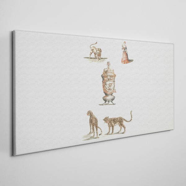 Tablou canvas Animale exotice și o vază