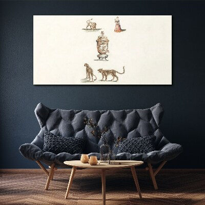 Tablou canvas Animale exotice și o vază