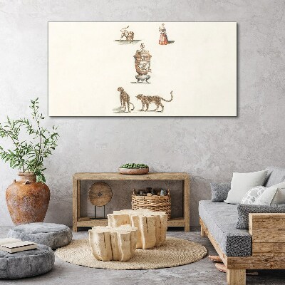 Tablou canvas Animale exotice și o vază