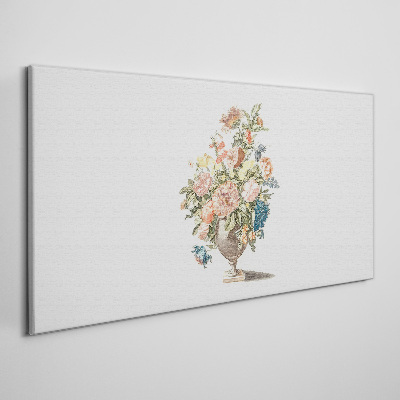 Tablou canvas Vaza cu flori in culori pastelate