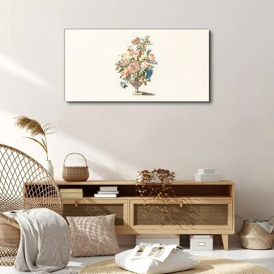Tablou canvas Vaza cu flori in culori pastelate