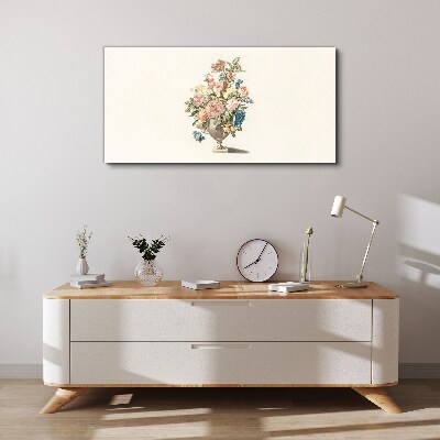 Tablou canvas Vaza cu flori in culori pastelate