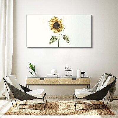 Tablou canvas Floare de floarea soarelui pe fundal alb
