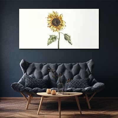 Tablou canvas Floare de floarea soarelui pe fundal alb