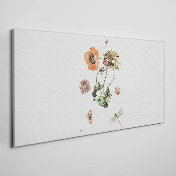 Tablou canvas Motive florale cu insecte