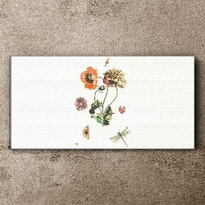 Tablou canvas Motive florale cu insecte