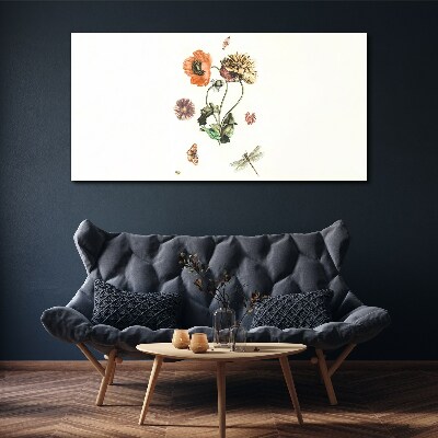 Tablou canvas Motive florale cu insecte
