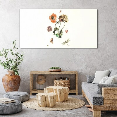 Tablou canvas Motive florale cu insecte