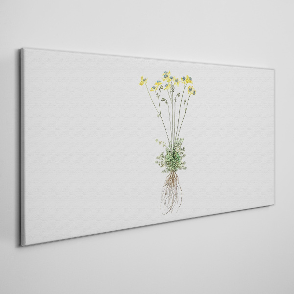 Tablou canvas Flori aurii cu rădăcini