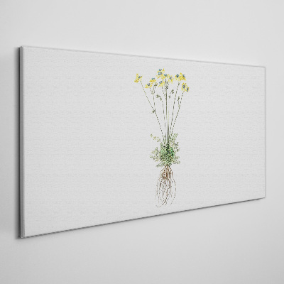 Tablou canvas Flori aurii cu rădăcini