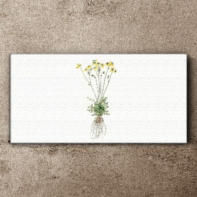 Tablou canvas Flori aurii cu rădăcini